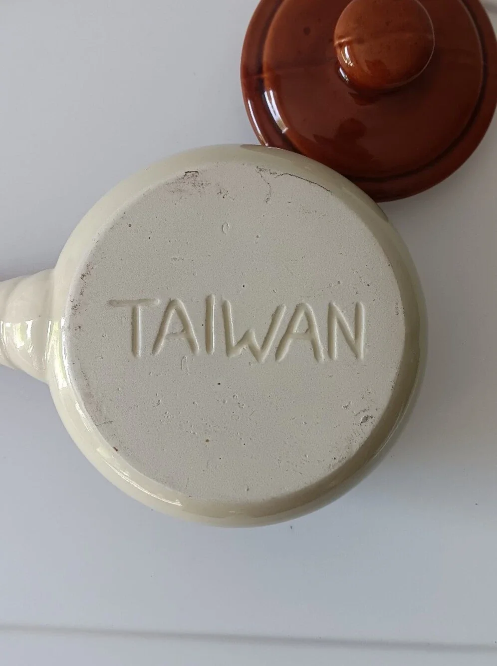 Vintage Handled Ceramic Crock French Onion Soup Bowl & Lid Made in Japan Brown